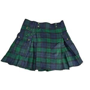 Got-Kilt Black‎ Watch Tartan Mini Kilt Skirt Size 42 Adjustable Wrap Plaid